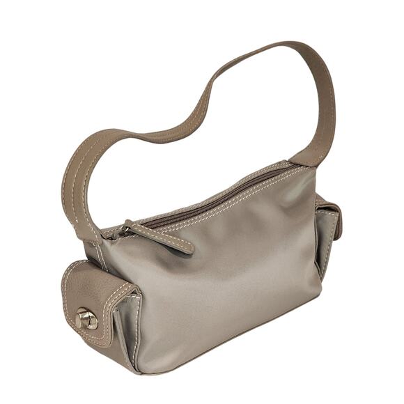 NEW Nine West Nylon Baquette Shoulder Handbag Gray Modern Festival Wallet - Picture 2 of 8